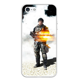 Чехол силиконовый для Телефон Apple iPhone 5/5S с принтом Battlefield 4 Soldier , Силикон | Область печати: задняя сторона чехла, без боковых панелей | Тематика изображения на принте: art | battlefield