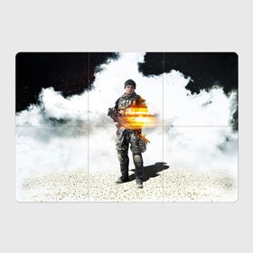 Магнитный плакат 3Х2 с принтом Battlefield 4 Soldier , Полимерный материал с магнитным слоем | 6 деталей размером 9*9 см | art | battlefield