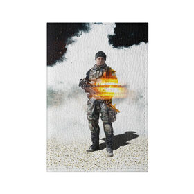 Обложка для паспорта матовая кожа с принтом Battlefield 4 Soldier , натуральная матовая кожа | размер 19,3 х 13,7 см; прозрачные пластиковые крепления | art | battlefield
