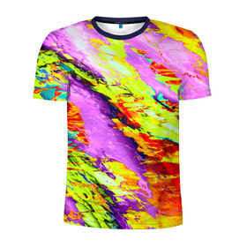 Мужская футболка 3D спортивная с принтом Акварельные краски , 100% полиэстер с улучшенными характеристиками | приталенный силуэт, круглая горловина, широкие плечи, сужается к линии бедра | абстракция | абстракция красок | краска | цветные