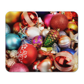 Коврик прямоугольный с принтом Новогодние игрушки , натуральный каучук | размер 230 х 185 мм; запечатка лицевой стороны | новогодний | рождество | шарики