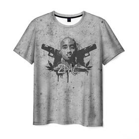 Мужская футболка 3D с принтом 2Pac , 100% полиэфир | прямой крой, круглый вырез горловины, длина до линии бедер | rap | tupac shakur | тупак шакур | хип хоп
