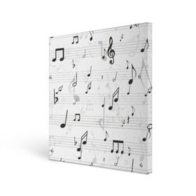 Холст квадратный с принтом ноты , 100% ПВХ |  | музыка | ноты | струны