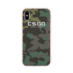 Чехол для Apple iPhone X силиконовый матовый с принтом cs:go - Boreal Forest 3D Full (Северный лес) , Силикон | Печать на задней стороне чехла, без боковой панели | cs | csgo | go | камуфляж | кс