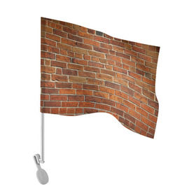 Флаг для автомобиля с принтом Кирпичи , 100% полиэстер | Размер: 30*21 см | бетон | камень | кирпич | мощь | стена | строительство | стройка | цемент