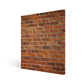 Холст квадратный с принтом Кирпичи , 100% ПВХ |  | бетон | камень | кирпич | мощь | стена | строительство | стройка | цемент