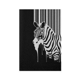 Обложка для паспорта матовая кожа с принтом Зебра , натуральная матовая кожа | размер 19,3 х 13,7 см; прозрачные пластиковые крепления | Тематика изображения на принте: граффити | зебра | искусство | прикольные картинки | чёрно белое