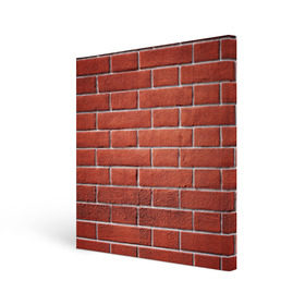 Холст квадратный с принтом Красный кирпич , 100% ПВХ |  | Тематика изображения на принте: бетон | камень | кирпич | мощь | стена | строительство | стройка | цемент