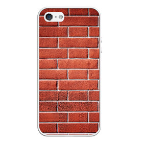 Чехол для iPhone 5/5S матовый с принтом Красный кирпич , Силикон | Область печати: задняя сторона чехла, без боковых панелей | бетон | камень | кирпич | мощь | стена | строительство | стройка | цемент