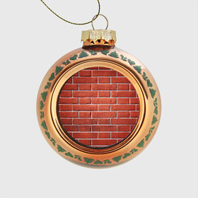 Стеклянный ёлочный шар с принтом Красный кирпич , Стекло | Диаметр: 80 мм | бетон | камень | кирпич | мощь | стена | строительство | стройка | цемент