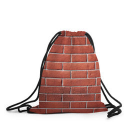 Рюкзак-мешок 3D с принтом Красный кирпич , 100% полиэстер | плотность ткани — 200 г/м2, размер — 35 х 45 см; лямки — толстые шнурки, застежка на шнуровке, без карманов и подкладки | бетон | камень | кирпич | мощь | стена | строительство | стройка | цемент