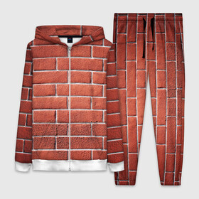 Женский костюм 3D с принтом Красный кирпич ,  |  | бетон | камень | кирпич | мощь | стена | строительство | стройка | цемент