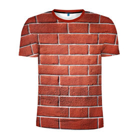 Мужская футболка 3D спортивная с принтом Красный кирпич , 100% полиэстер с улучшенными характеристиками | приталенный силуэт, круглая горловина, широкие плечи, сужается к линии бедра | бетон | камень | кирпич | мощь | стена | строительство | стройка | цемент