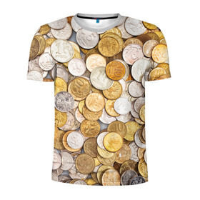 Мужская футболка 3D спортивная с принтом Российские монетки , 100% полиэстер с улучшенными характеристиками | приталенный силуэт, круглая горловина, широкие плечи, сужается к линии бедра | money | валюта | деньги | копейка | лавэ | мелочёвка | мелочь | монетки | монеты | россия | рубль | филки