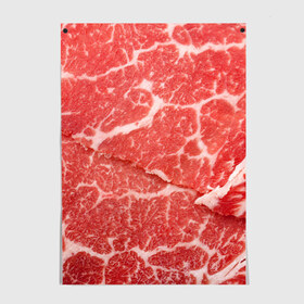 Постер с принтом Кусок мяса , 100% бумага
 | бумага, плотность 150 мг. Матовая, но за счет высокого коэффициента гладкости имеет небольшой блеск и дает на свету блики, но в отличии от глянцевой бумаги не покрыта лаком | баранина | бекон | белок | говядина | еда | жилы | кровь | кусок | мощь | мышцы | мясо | нарезка | отбивная | пища | протеин | свинина | сила | телятина | туша | филе | хрящи