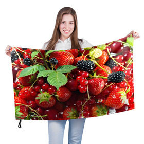 Флаг 3D с принтом Любимые ягоды , 100% полиэстер | плотность ткани — 95 г/м2, размер — 67 х 109 см. Принт наносится с одной стороны | вкусно | голубика | дача | деревня | ежевика | зелень | клубника | малина | огород | полезно | сад | смородина | сок | фрукты | черника | шиповник | ягоды