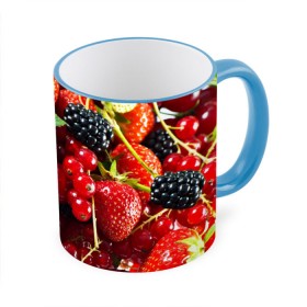 Кружка 3D с принтом Любимые ягоды , керамика | ёмкость 330 мл | Тематика изображения на принте: вкусно | голубика | дача | деревня | ежевика | зелень | клубника | малина | огород | полезно | сад | смородина | сок | фрукты | черника | шиповник | ягоды