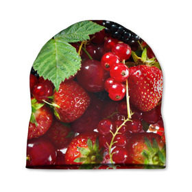 Шапка 3D с принтом Любимые ягоды , 100% полиэстер | универсальный размер, печать по всей поверхности изделия | вкусно | голубика | дача | деревня | ежевика | зелень | клубника | малина | огород | полезно | сад | смородина | сок | фрукты | черника | шиповник | ягоды