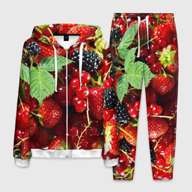 Мужской костюм 3D с принтом Любимые ягоды , 100% полиэстер | Манжеты и пояс оформлены тканевой резинкой, двухслойный капюшон со шнурком для регулировки, карманы спереди | вкусно | голубика | дача | деревня | ежевика | зелень | клубника | малина | огород | полезно | сад | смородина | сок | фрукты | черника | шиповник | ягоды