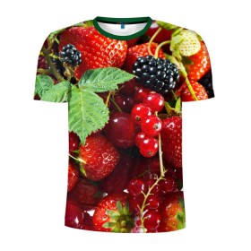 Мужская футболка 3D спортивная с принтом Любимые ягоды , 100% полиэстер с улучшенными характеристиками | приталенный силуэт, круглая горловина, широкие плечи, сужается к линии бедра | вкусно | голубика | дача | деревня | ежевика | зелень | клубника | малина | огород | полезно | сад | смородина | сок | фрукты | черника | шиповник | ягоды