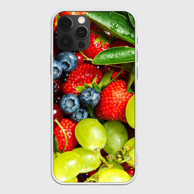 Чехол для iPhone 12 Pro с принтом Вкусные ягоды , силикон | область печати: задняя сторона чехла, без боковых панелей | виноград | вкусно | голубика | дача | деревня | ежевика | клубника | малина | огород | полезно | рябина | сад | смородина | сок | фрукты | черника | ягоды