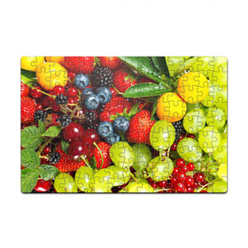 Пазл магнитный 126 элементов с принтом Вкусные ягоды , полимерный материал с магнитным слоем | 126 деталей, размер изделия —  180*270 мм | виноград | вкусно | голубика | дача | деревня | ежевика | клубника | малина | огород | полезно | рябина | сад | смородина | сок | фрукты | черника | ягоды