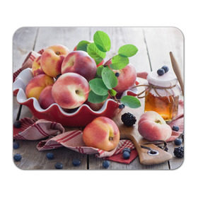 Коврик прямоугольный с принтом Персики , натуральный каучук | размер 230 х 185 мм; запечатка лицевой стороны | Тематика изображения на принте: ваза | витамины | здоровье | лакомство | мёд | овощи | персики | сладости | тарелка | фрукты | черника | ягоды