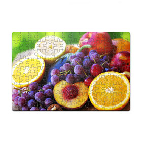 Пазл магнитный 126 элементов с принтом Спелые фрукты , полимерный материал с магнитным слоем | 126 деталей, размер изделия —  180*270 мм | Тематика изображения на принте: абрикос | алыча | апельсин | бодрость | веган | виноград | витамины | груша | диета | еда | здоровье | лайм | лимон | молодость | нектар | овощи | персик | питание | польза | сок | фрукты | яблоко | ягоды