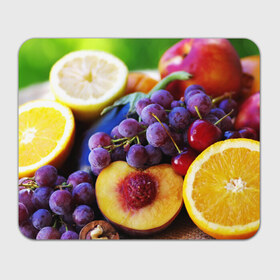 Коврик прямоугольный с принтом Спелые фрукты , натуральный каучук | размер 230 х 185 мм; запечатка лицевой стороны | абрикос | алыча | апельсин | бодрость | веган | виноград | витамины | груша | диета | еда | здоровье | лайм | лимон | молодость | нектар | овощи | персик | питание | польза | сок | фрукты | яблоко | ягоды