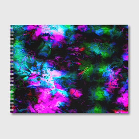 Альбом для рисования с принтом Цветные волны , 100% бумага
 | матовая бумага, плотность 200 мг. | абстракция | иллюзии | краска | текстуры | цветные