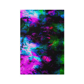 Обложка для паспорта матовая кожа с принтом Цветные волны , натуральная матовая кожа | размер 19,3 х 13,7 см; прозрачные пластиковые крепления | Тематика изображения на принте: абстракция | иллюзии | краска | текстуры | цветные