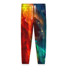 Женские брюки 3D с принтом Atlantis nebula , полиэстер 100% | прямой крой, два кармана без застежек по бокам, с мягкой трикотажной резинкой на поясе и по низу штанин. В поясе для дополнительного комфорта — широкие завязки | вселенная | звезды | космос