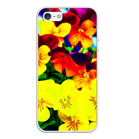 Чехол силиконовый для Телефон Apple iPhone 5/5S с принтом Цветы , Силикон | Область печати: задняя сторона чехла, без боковых панелей | девушкам | красный | орнамент | прикольные | цветы