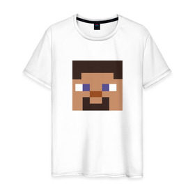 Мужская футболка хлопок с принтом Minecraft , 100% хлопок | прямой крой, круглый вырез горловины, длина до линии бедер, слегка спущенное плечо. | Тематика изображения на принте: game | minecraft | игры | маинкрафт | майн | майнкравт | майнкрафт