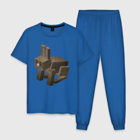 Мужская пижама хлопок с принтом Заяц , 100% хлопок | брюки и футболка прямого кроя, без карманов, на брюках мягкая резинка на поясе и по низу штанин
 | game | minecraft | игры | маинкрафт | майн | майнкравт | майнкрафт