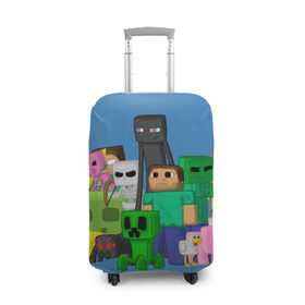 Чехол для чемодана 3D с принтом Майнкрафт , 86% полиэфир, 14% спандекс | двустороннее нанесение принта, прорези для ручек и колес | game | minecraft | игры | маинкрафт | майн | майнкравт | майнкрафт
