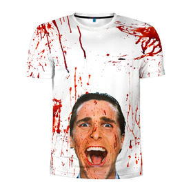 Мужская футболка 3D спортивная с принтом Американский психопат , 100% полиэстер с улучшенными характеристиками | приталенный силуэт, круглая горловина, широкие плечи, сужается к линии бедра | кристиан бэйл | псих | психопат | ужасы