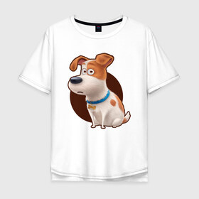 Мужская футболка хлопок Oversize с принтом Max , 100% хлопок | свободный крой, круглый ворот, “спинка” длиннее передней части | animal | dog | pets | the secret life of pets | домашние животные | животные | песик | собака | собачка | тайная жизнь домашних животных