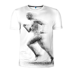 Мужская футболка 3D спортивная с принтом Бегун , 100% полиэстер с улучшенными характеристиками | приталенный силуэт, круглая горловина, широкие плечи, сужается к линии бедра | 