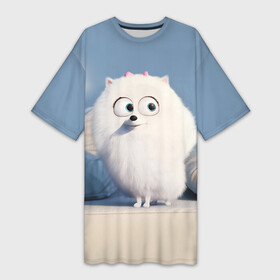 Платье-футболка 3D с принтом Тайная жизнь ,  |  | animal | dog | pets | the secret life of pets | домашние животные | животные | песик | собака | собачка | тайная жизнь домашних животных