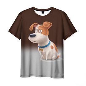 Мужская футболка 3D с принтом Max , 100% полиэфир | прямой крой, круглый вырез горловины, длина до линии бедер | animal | dog | pets | the secret life of pets | домашние животные | животные | песик | собака | собачка | тайная жизнь домашних животных