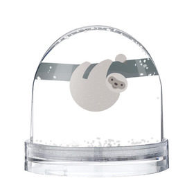 Снежный шар с принтом Веселый ленивец , Пластик | Изображение внутри шара печатается на глянцевой фотобумаге с двух сторон | деревья | животные | ленивец | лень