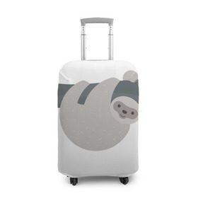 Чехол для чемодана 3D с принтом Веселый ленивец , 86% полиэфир, 14% спандекс | двустороннее нанесение принта, прорези для ручек и колес | деревья | животные | ленивец | лень