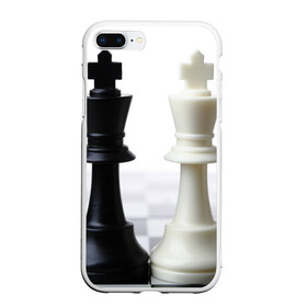 Чехол для iPhone 7Plus/8 Plus матовый с принтом Шахматы , Силикон | Область печати: задняя сторона чехла, без боковых панелей | белая | черная | шахматы