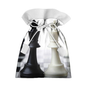 Подарочный 3D мешок с принтом Шахматы , 100% полиэстер | Размер: 29*39 см | Тематика изображения на принте: белая | черная | шахматы