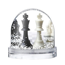 Снежный шар с принтом Шахматы , Пластик | Изображение внутри шара печатается на глянцевой фотобумаге с двух сторон | белая | черная | шахматы