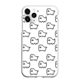 Чехол для iPhone 11 Pro матовый с принтом Undertale Annoying dog white , Силикон |  | 8 bit | annoying dog | dog | pixel art | undertale | white