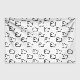 Флаг-баннер с принтом Undertale Annoying dog white , 100% полиэстер | размер 67 х 109 см, плотность ткани — 95 г/м2; по краям флага есть четыре люверса для крепления | 8 bit | annoying dog | dog | pixel art | undertale | white
