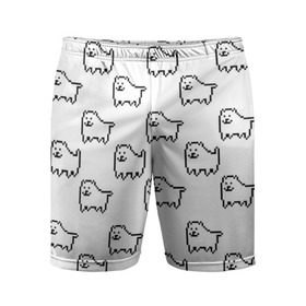 Мужские шорты 3D спортивные с принтом Undertale Annoying dog white ,  |  | 8 bit | annoying dog | dog | pixel art | undertale | white