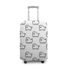 Чехол для чемодана 3D с принтом Undertale Annoying dog white , 86% полиэфир, 14% спандекс | двустороннее нанесение принта, прорези для ручек и колес | 8 bit | annoying dog | dog | pixel art | undertale | white